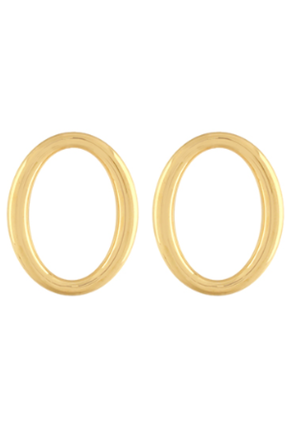 Big O Earrings, Gold