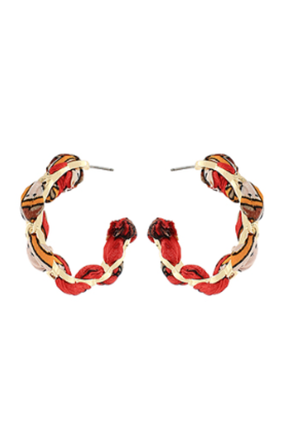 Scarf Fabric Hoops, Red