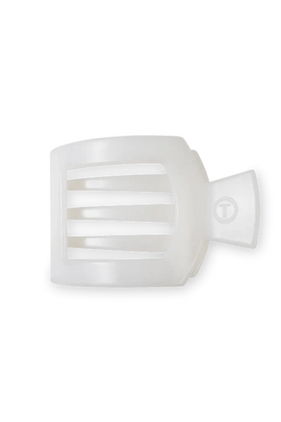 Small Flat Square Clip, Coconut White