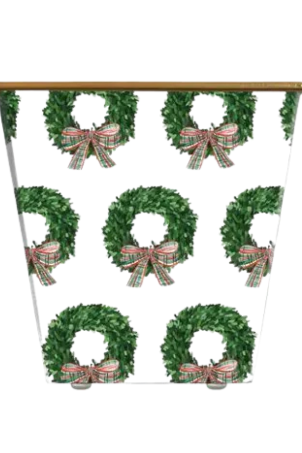 Wreath with Tartan Bow Cachepot, Standard