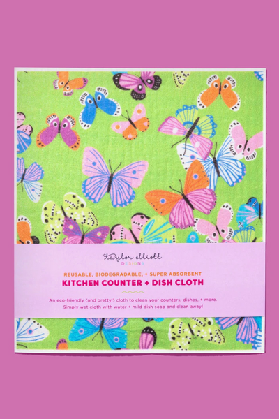 Butterflies Biodegradable Dish Cloth