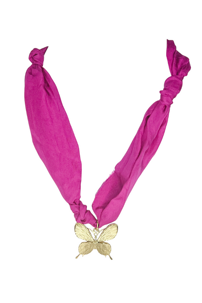 Butterfly Silk Scarf Necklace