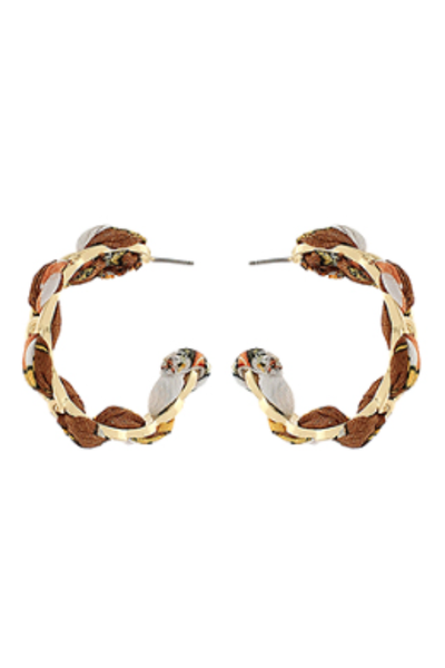 Scarf Fabric Hoops, Brown