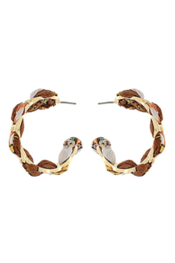 Scarf Fabric Hoops, Brown