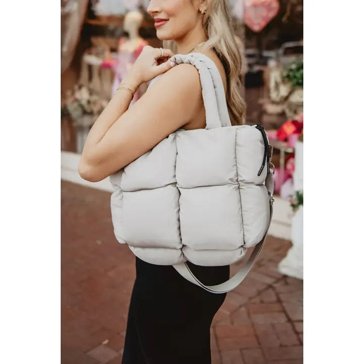 Puffer Tote, Sand