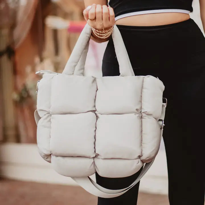 Puffer Tote, Sand
