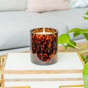 Sweet Grass Leopard Glass Candle