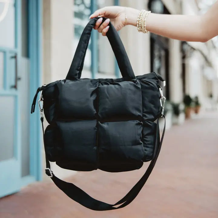 Puffer Tote, Black