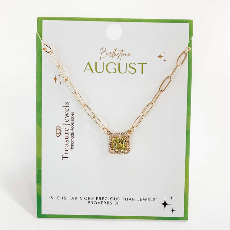 Birthstone Necklace, August