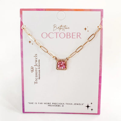 Birthstone Necklace, October