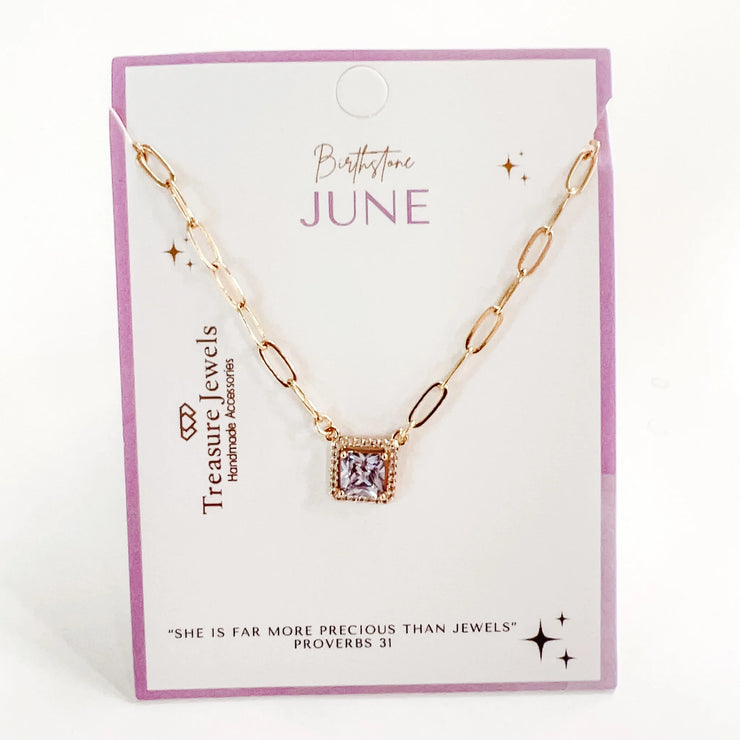 Birthstone Necklace, June