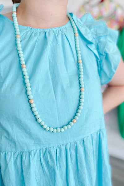 Beaded Accent Necklace, Mint