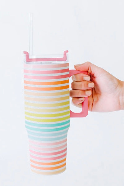 To Go Tumbler, Sunset Stripe