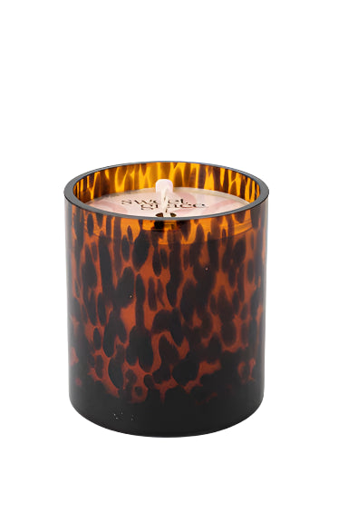 Sweet Grass Leopard Glass Candle