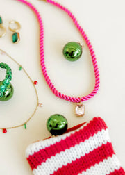 Tailyn Rope Necklace, Hot Pink