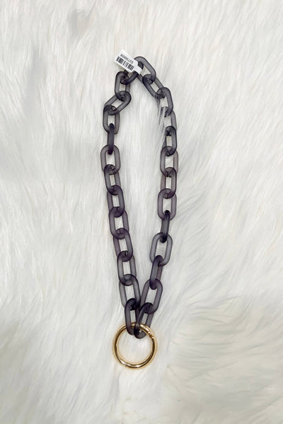 Acrylic Link Necklace, Matte Black