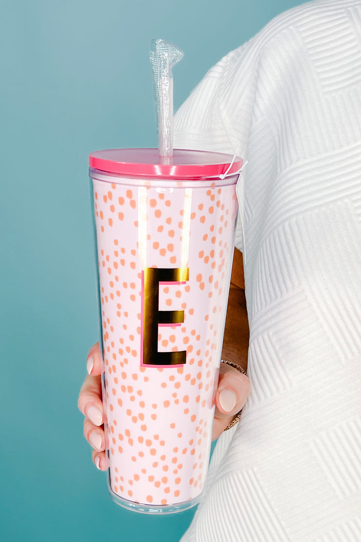 Initial Straw Tumbler, E