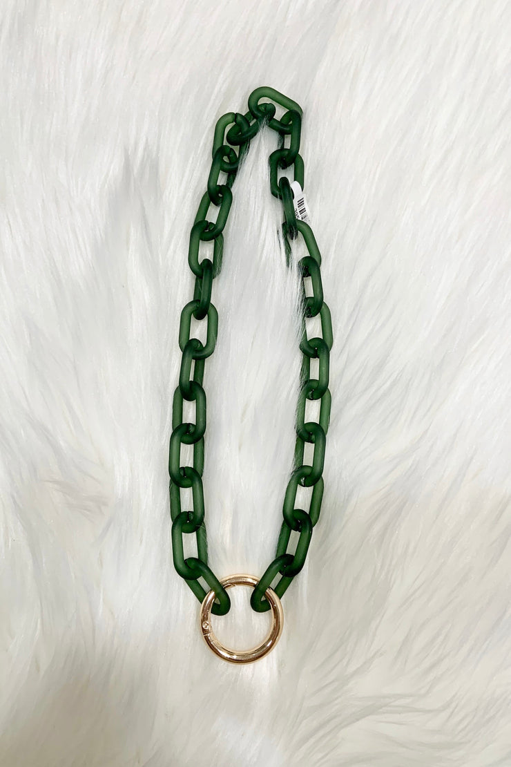 Acrylic Link Necklace, Forest Green