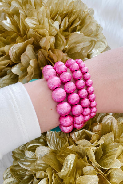 Wrenley Brushed Bracelet, 10mm Hot Pink