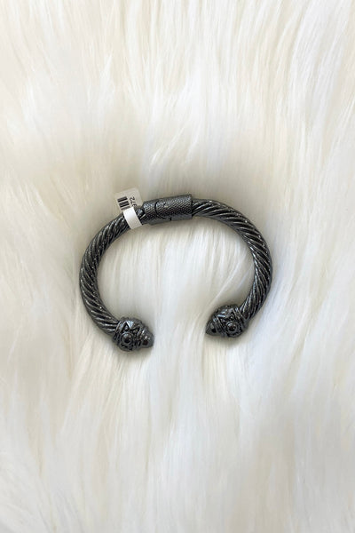 Thick Cuff Bracelet, Hematite